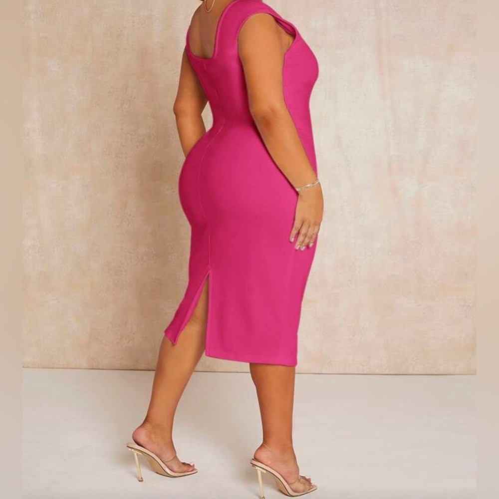 Elegant Pink Sleeveless Dress